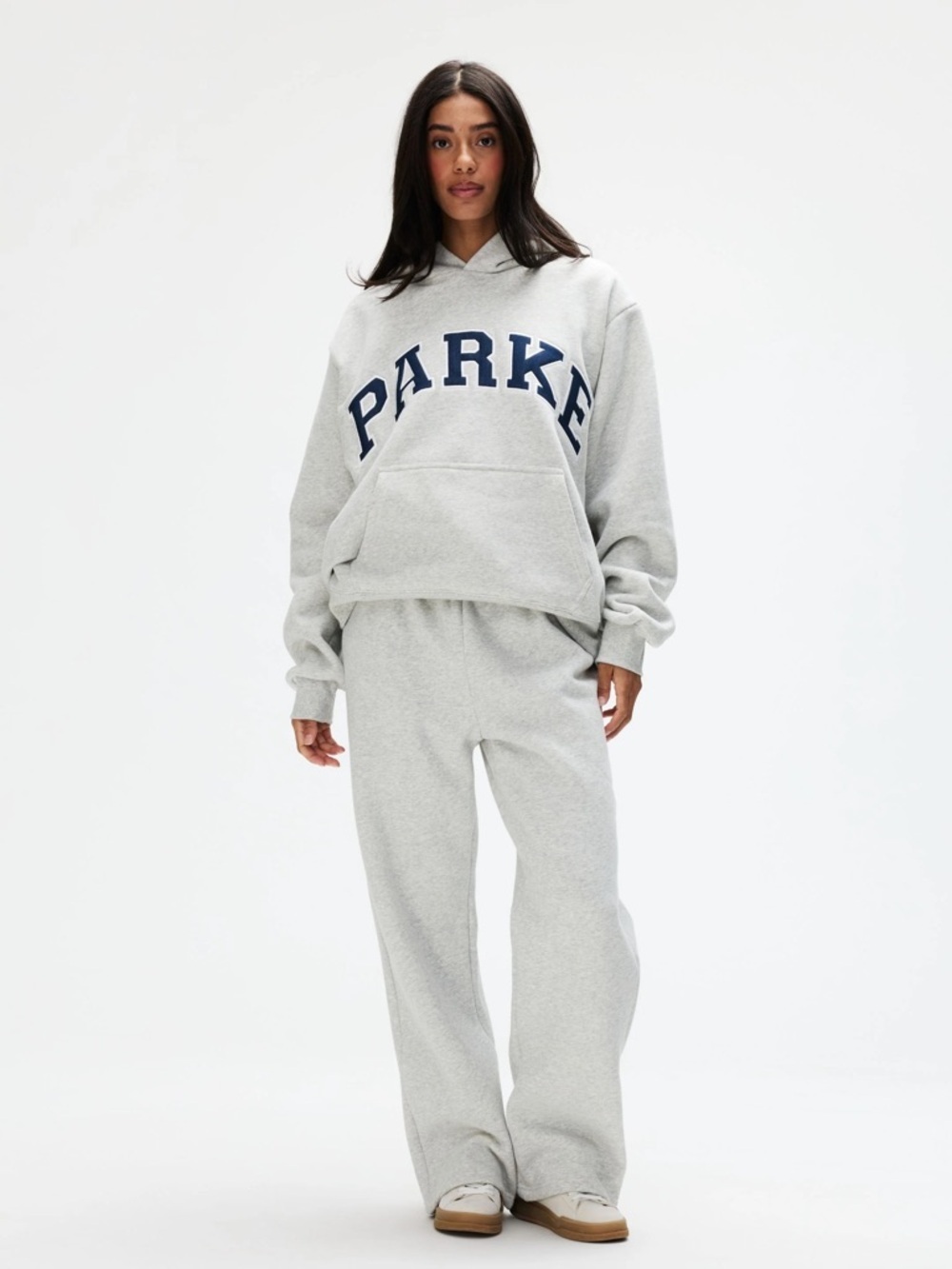 PARKE OG Varsity Hoodie Sweatshirt - Classic Grey + Denim